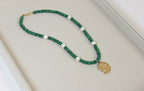 Gypsy Seas Necklace | Green Malachite & Pearls