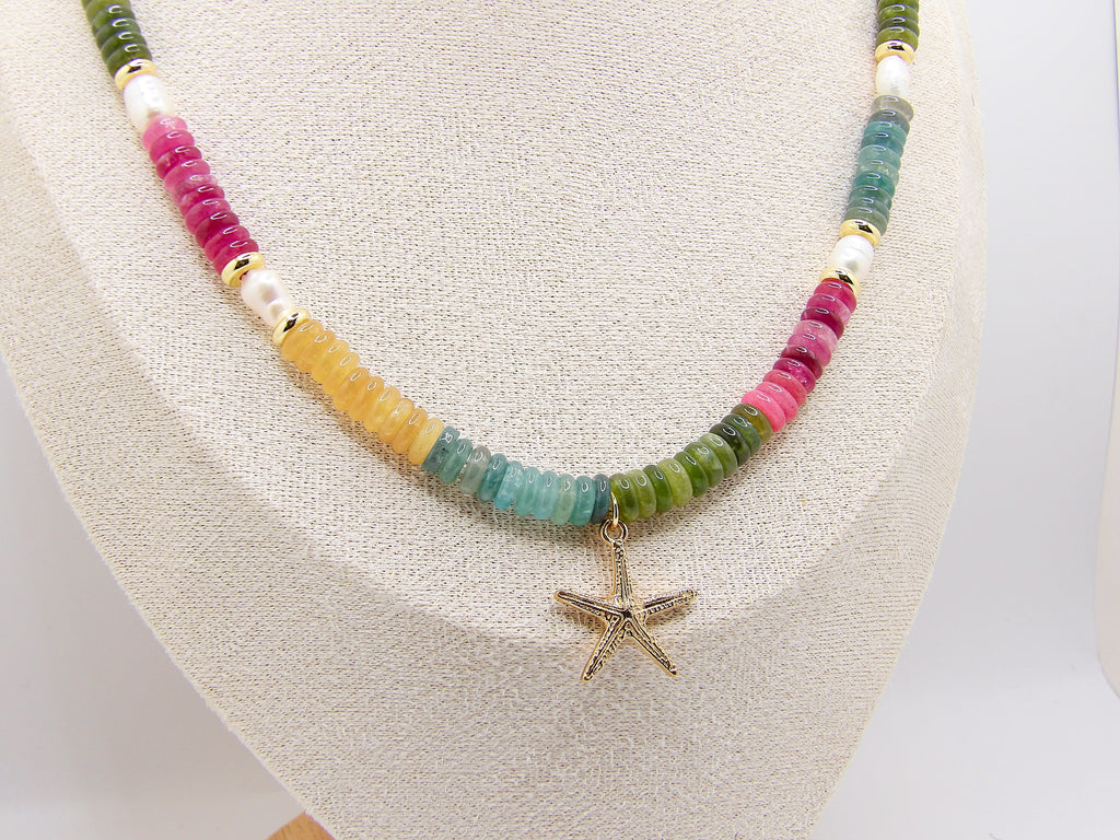 Gypsy Seas Necklace | Multicolor Rainbow Gemstones & Pearls