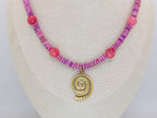 Gypsy Seas Necklace | Pink Jade & Ammonite Pendant