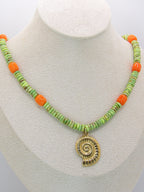 Gypsy Seas Necklace | Green & Orange Jade
