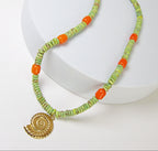 Gypsy Seas Necklace | Green & Orange Jade