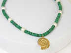 Gypsy Seas Necklace | Green Malachite & Pearls