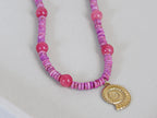 Gypsy Seas Necklace | Pink Jade & Ammonite Pendant