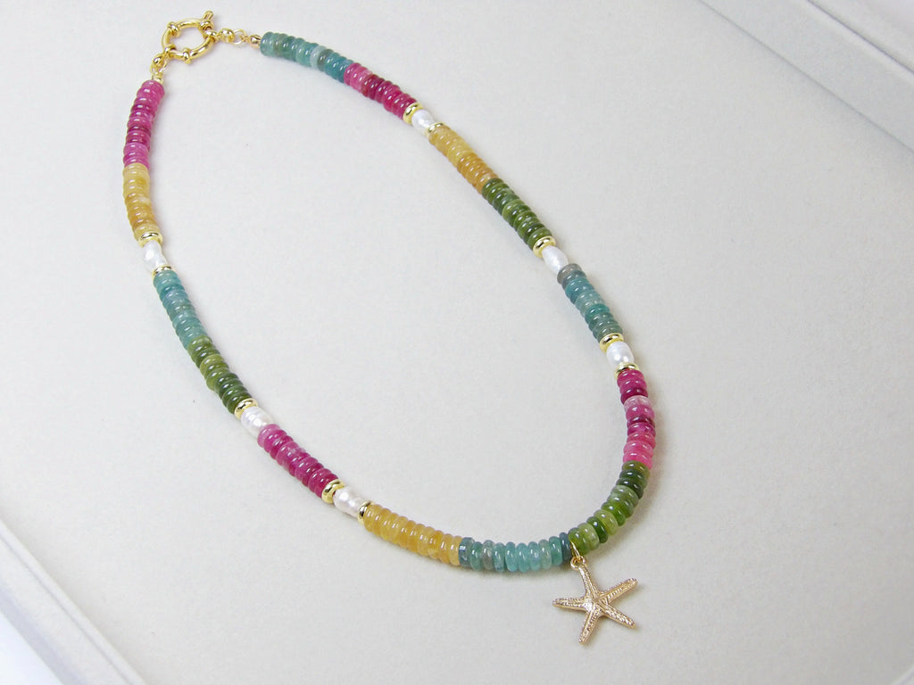 Gypsy Seas Necklace | Multicolor Rainbow Gemstones & Pearls