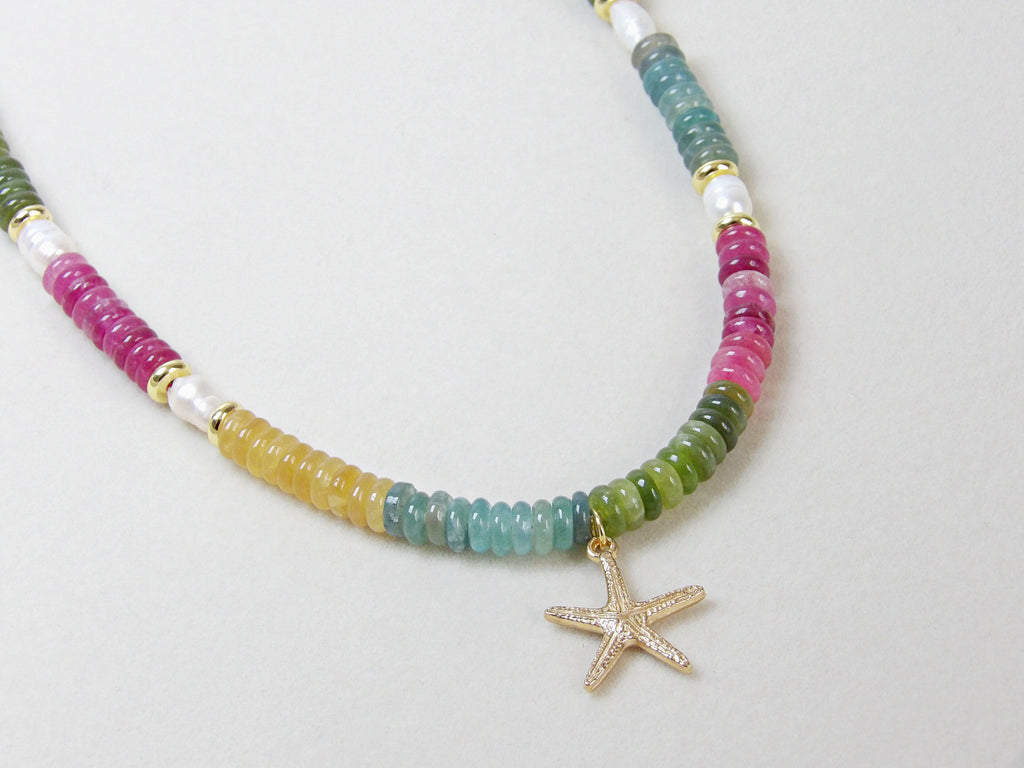Gypsy Seas Necklace | Multicolor Rainbow Gemstones & Pearls