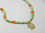 Gypsy Seas Necklace | Green & Orange Jade