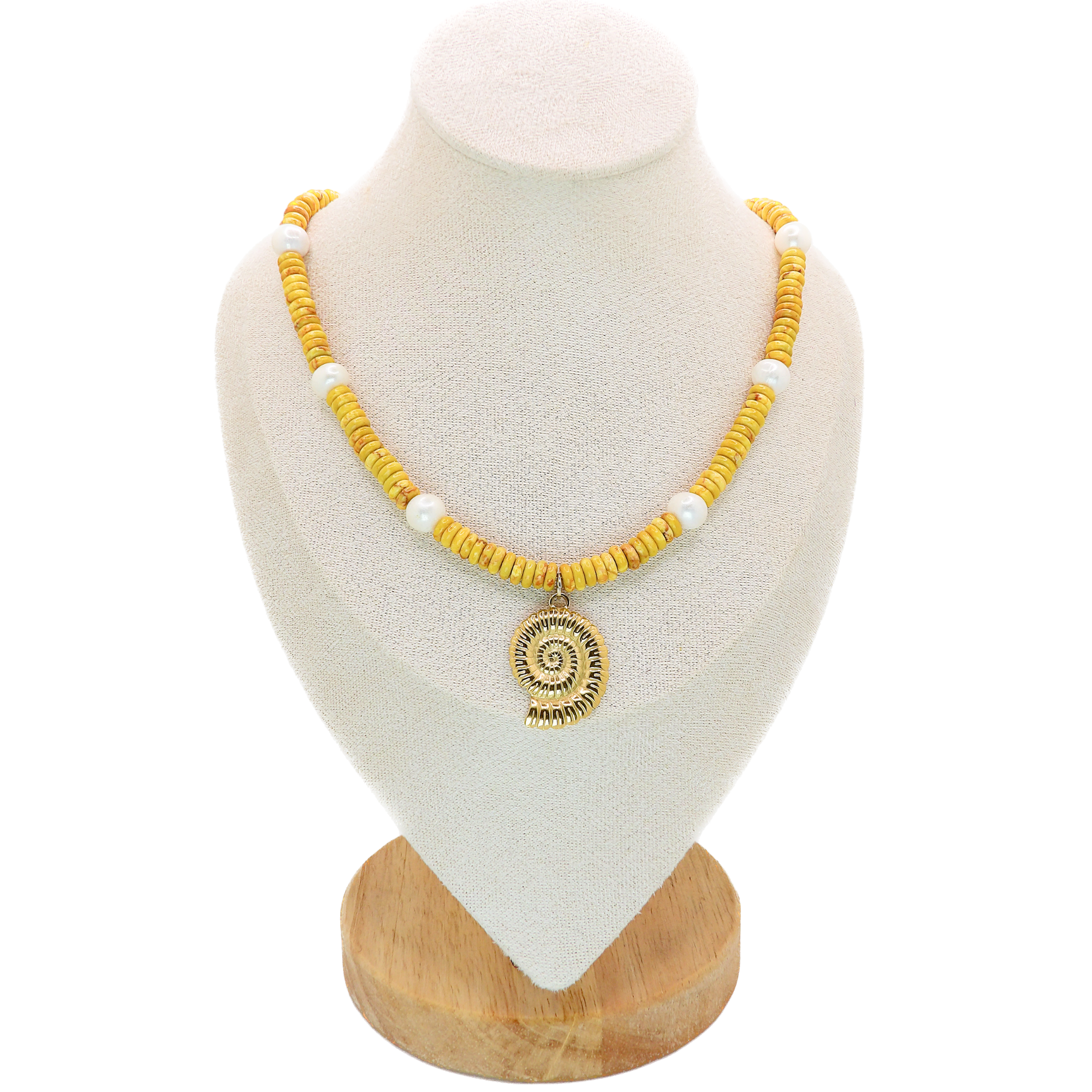 Gypsy Seas Necklace | Yellow Jade & Pearls