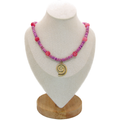 Gypsy Seas Necklace | Pink Jade & Ammonite Pendant