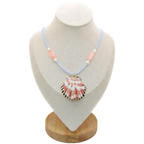 NERIDA Necklace | Blue Crystal Beads & Shell Pendant