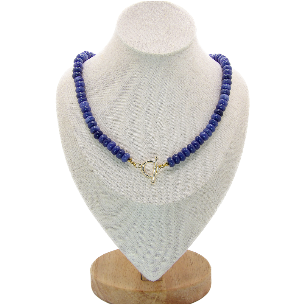 OCEAN MUSE Necklace | Blue Candy Beads, Fish Pendant & Toggle Clasp